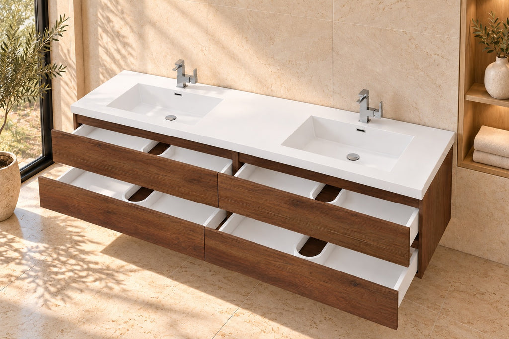 Levanto 84" Double-Sink Wall-Mount Vanity