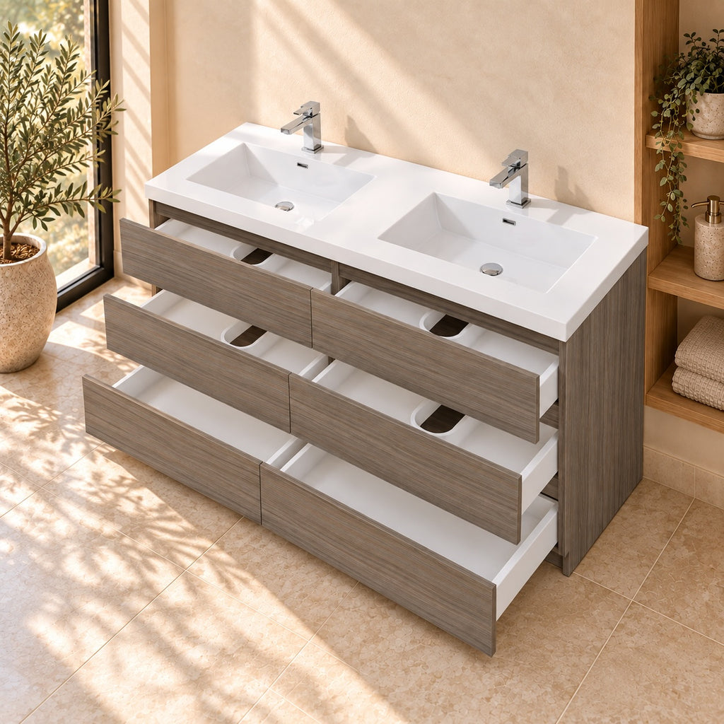 Bellano 60" Double Sink Bathroom Vanity