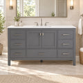Bergen 60″ Single Sink Bathroom Vanity with White Quartz Top