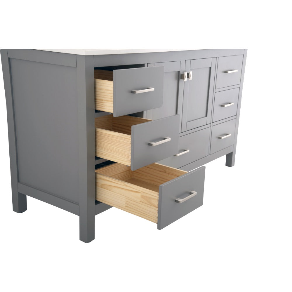 Bergen 60″ Single Sink Bathroom Vanity with White Quartz Top