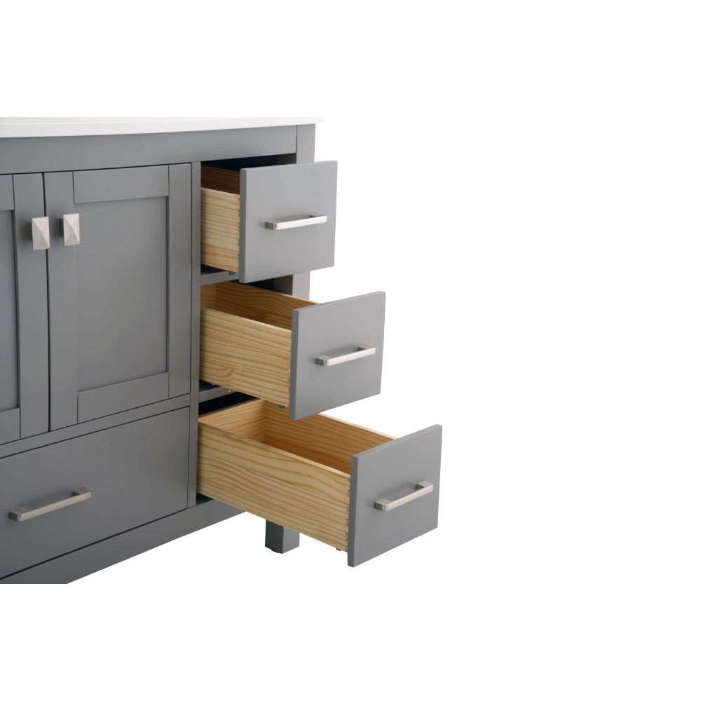 Bergen 48″ Bathroom Vanity with White Quartz Top
