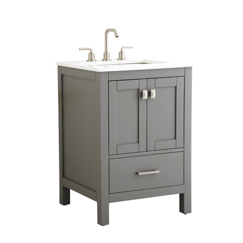 Bergen 24″ Bathroom Vanity with White Quartz Top