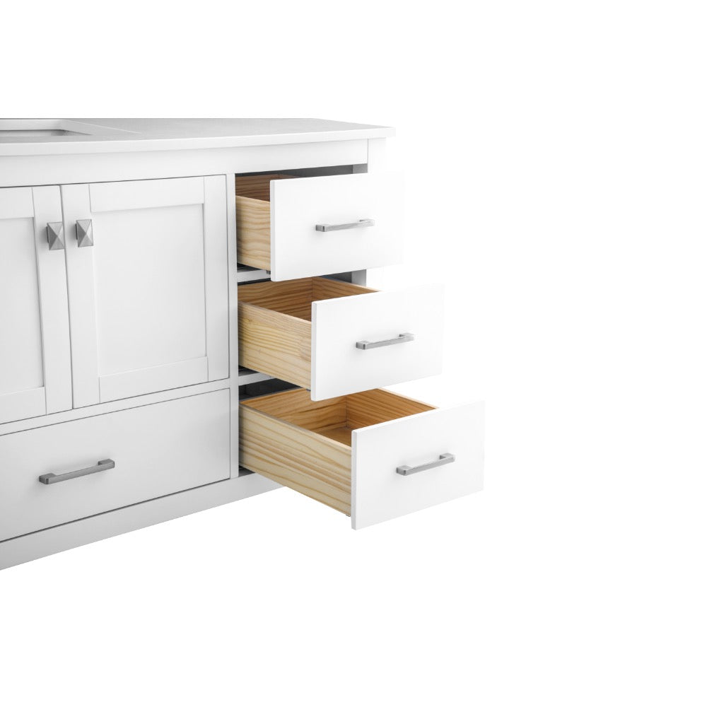 Bergen 60″ Single Sink Bathroom Vanity with White Quartz Top