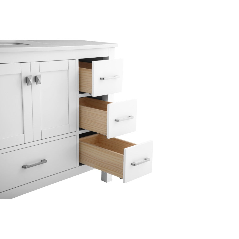 Bergen 48″ Bathroom Vanity with White Quartz Top