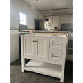 35" White Shaker Bathroom Vanity Cabinet – Open Box, No Top