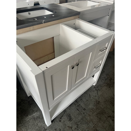 35" White Shaker Bathroom Vanity Cabinet – Open Box, No Top