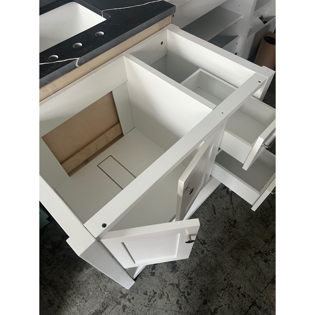 35" White Shaker Bathroom Vanity Cabinet – Open Box, No Top