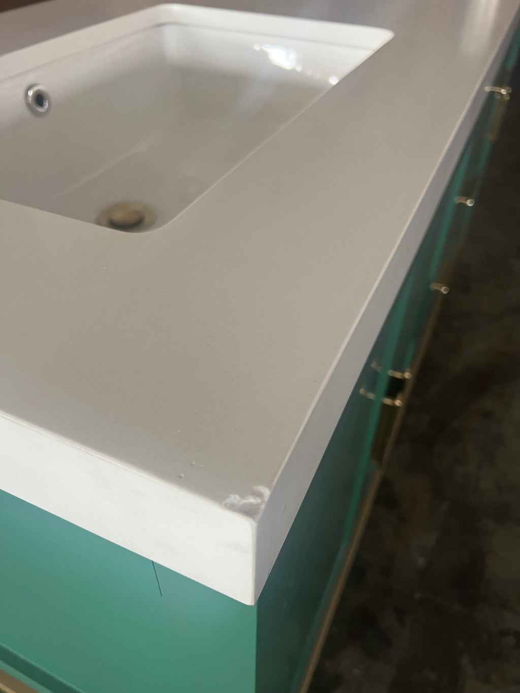 Winchester 72" Forest Green Double-Sink Vanity with White Top