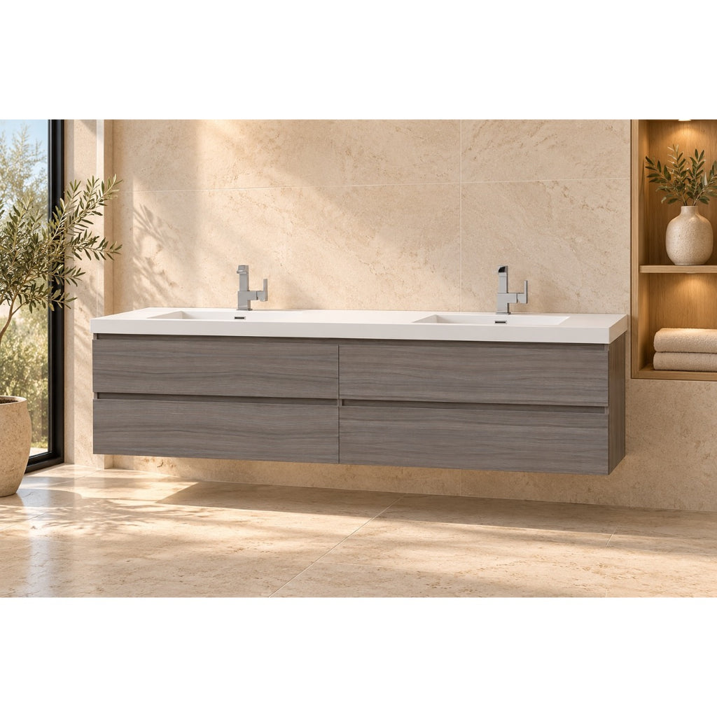 Levanto 84" Double-Sink Wall-Mount Vanity