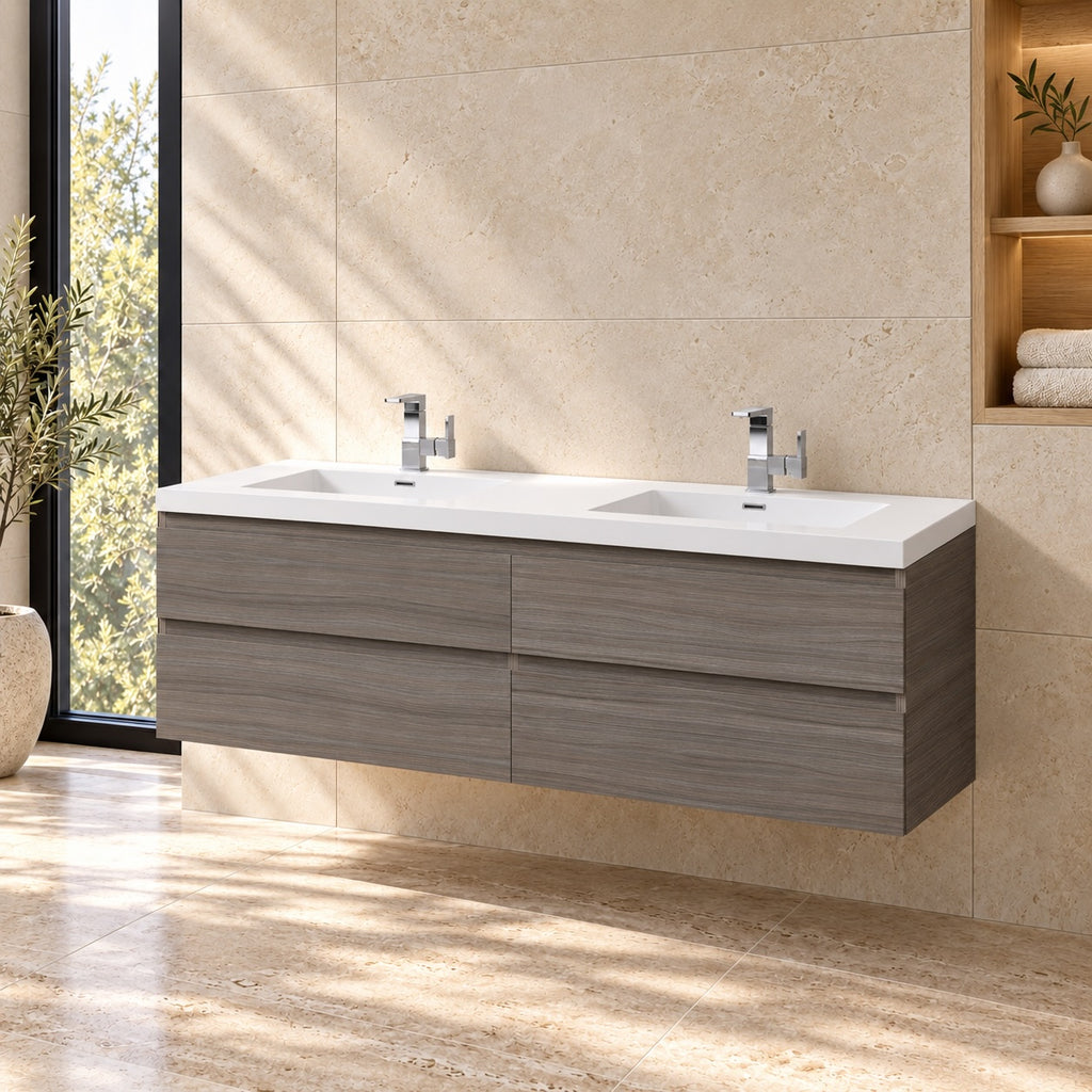 Levanto 72" Double-Sink Wall-Mount Vanity