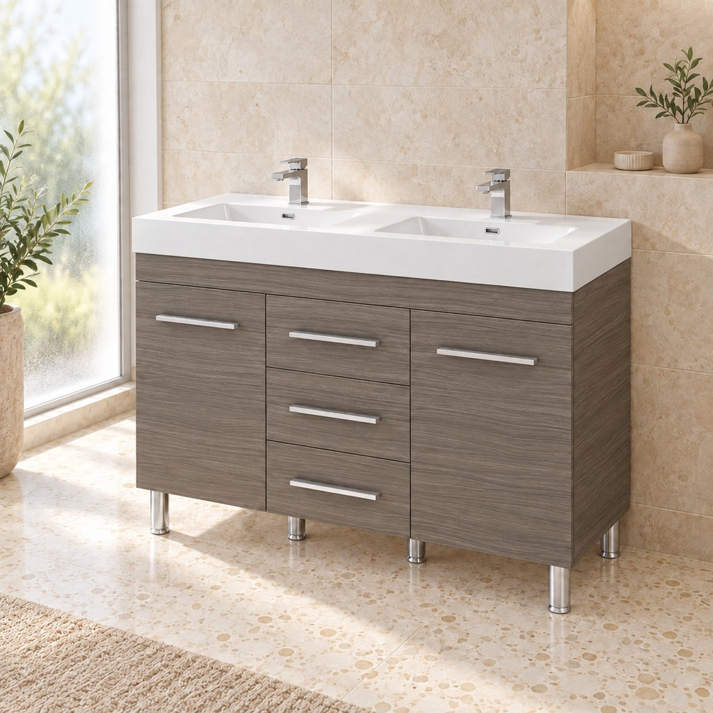 Lugano 48" Double Sink Freestanding Vanity
