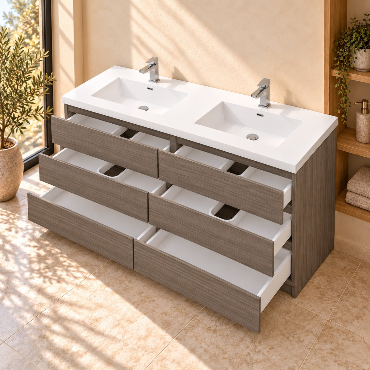 Bellano 72" Double-Sink Bathroom Vanity