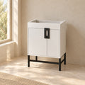 Salento 24" White Vanity Cabinet with Black Hardware – Cabinet Only