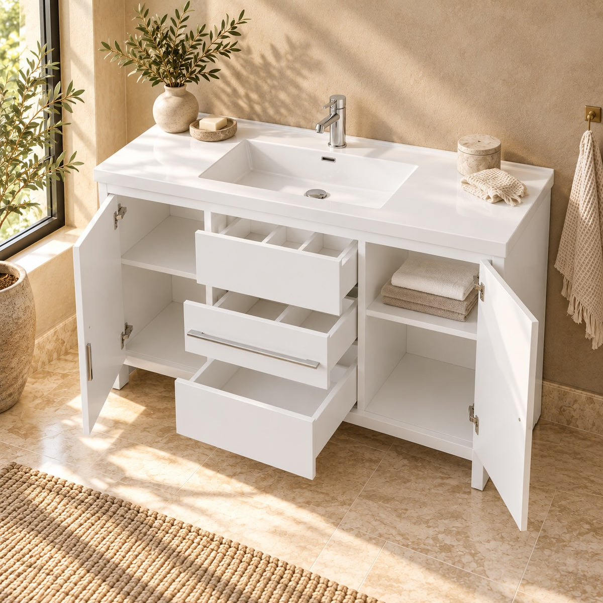 Sorto 48" Freestanding Bathroom Vanity with Integrated Sink