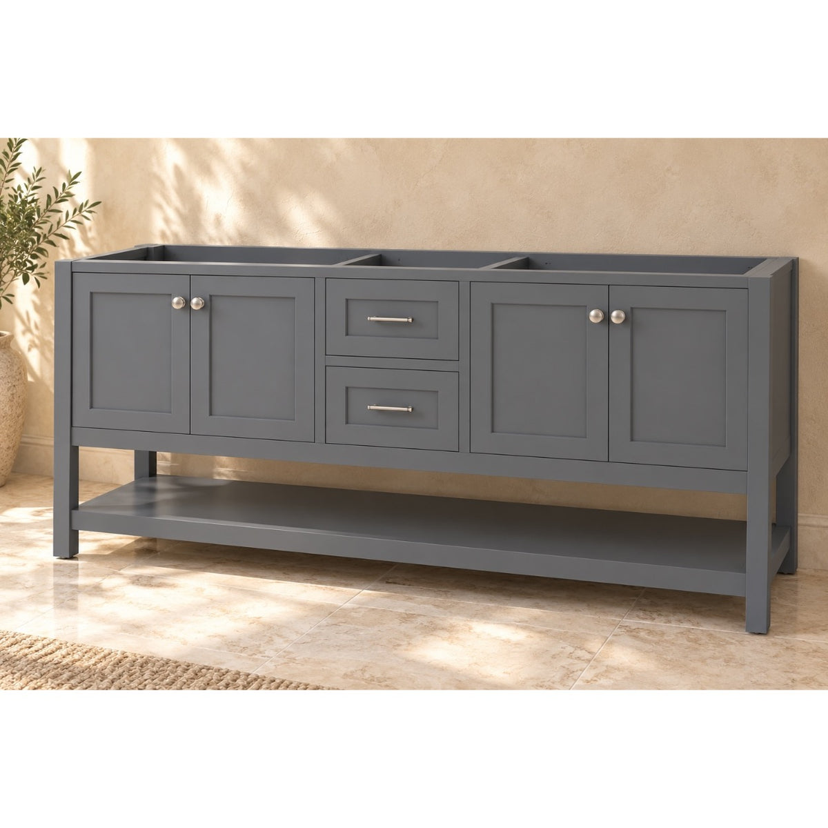 Wilmington 72" Gray Vanity Cabinet